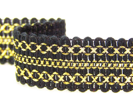 Taśma 1,8cm ozdobna czarno-złota