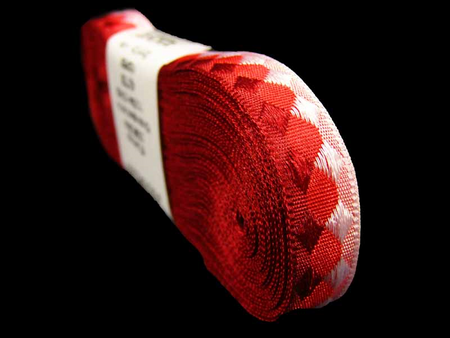 Taśma 10mm żakard ROMB czerwona