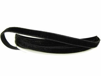 Aksamitka 6mm elastyczna czarna