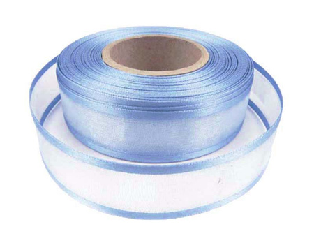 Wstążka 25mm organtyna LAMÓWKA niebieska