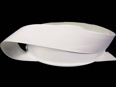 Taśma 20mm ryps poliestrowa biała