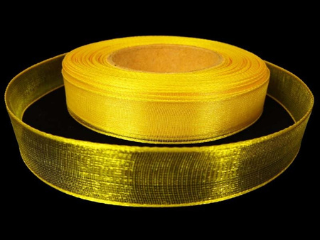Wstążka 15mm organtyna żółta