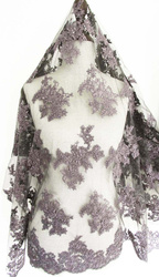 Koronka 140cm tiulowa haft koder grafit