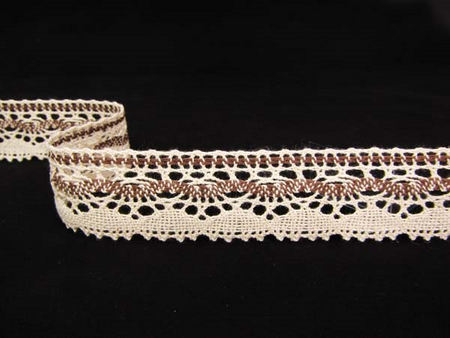 Koronka 3cm bawełniana naturalno-brązowa