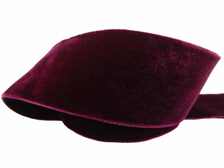 Aksamitka 50mm dwustronna burgund