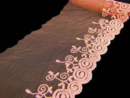 Koronka 10cm tiulowa morela