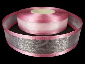 Wstążka 25mm organtyna LAMÓWKA antyczny róż