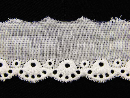 Koronka 2cm haft angielski biała