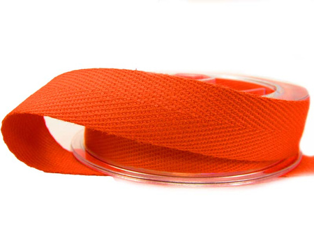 Taśma 20mm bawełniana jodełka pomarańczowa