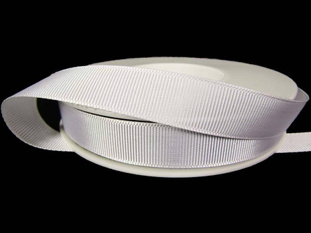 Taśma 15mm ryps poliestrowa biała