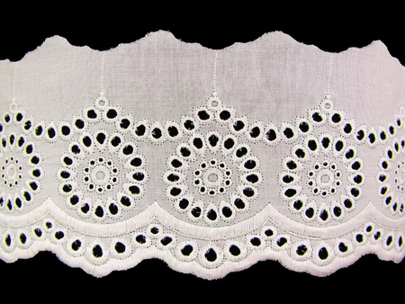 Koronka 11cm haft angielski biała