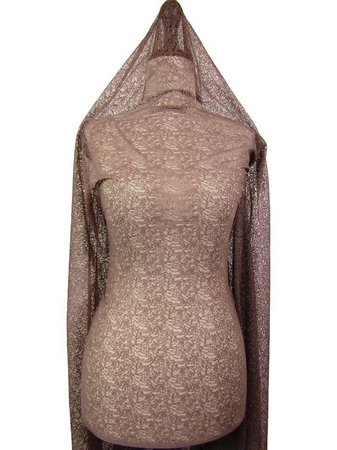 Koronka 160cm stabilna kakaowy brąz