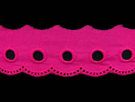 Koronka 4cm haft angielski amarantowa