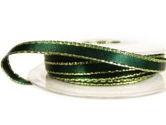 Wstążka 7mm atłas REXOR ciemnozielona