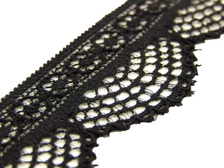 Koronka 2,5cm elastyczna czarna
