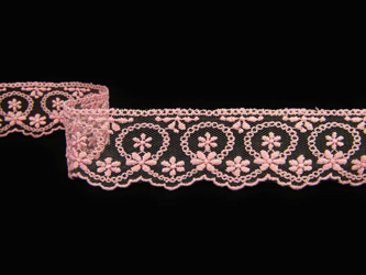 Koronka 4cm tiulowa róż brzoskwiniowy