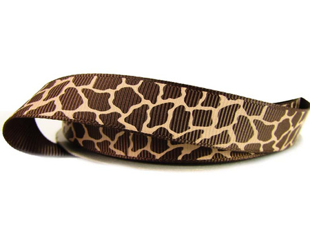 Taśma 15mm ryps panterka brąz