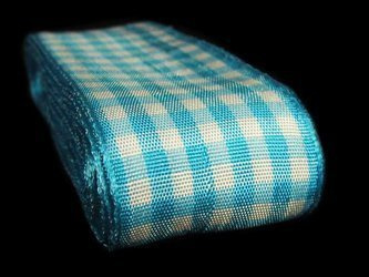 Wstążka 40mm kratka turkus