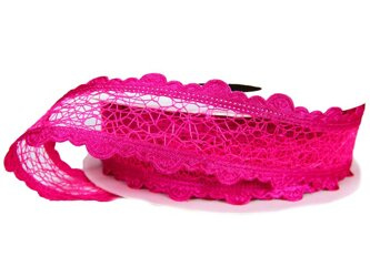 Wstążka 25mm PAJĘCZYNA amarantowa