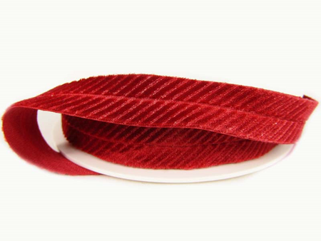 Lamówka 1,6cm elastyczna AKSAMITNA czerwona