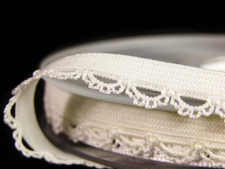 Falbanka 10mm elastyczna ivory