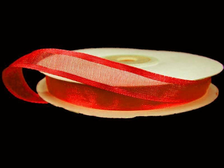Wstążka 9mm organtyna LAMÓWKA czerwona