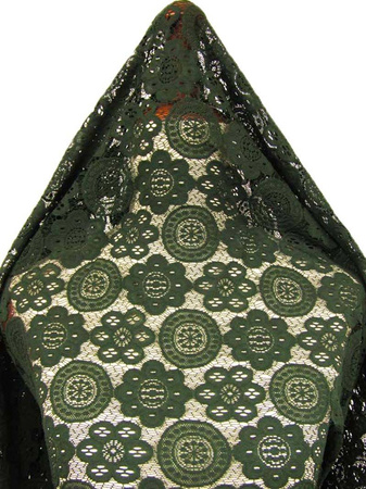 Koronka 155cm stabilna ciemnozielona