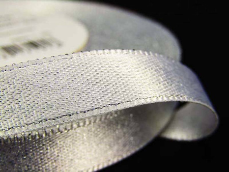 Wstążka 10mm atłas REXOR srebrna
