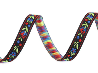 Taśma 10mm żakard KWIAT czarna