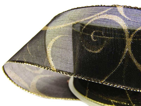 Wstążka 40mm organtyna ESY-FLORESY czarna