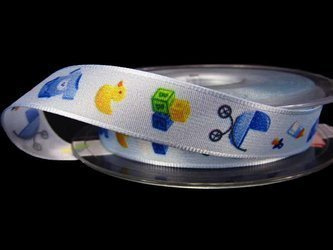 Wstążka 16mm tafta BAMBINI błękitna