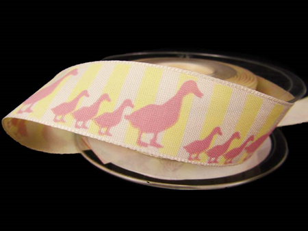 Wstążka 25mm tafta GĄSKA róż