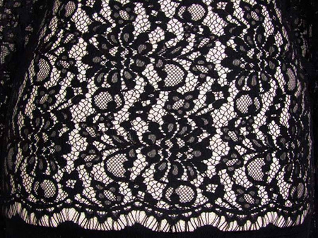 Koronka 130cm poliamidowo-wiskozowa czarna