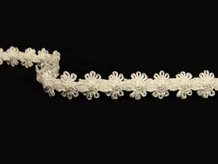 Taśma 12mm elastyczna FLOWER ecru