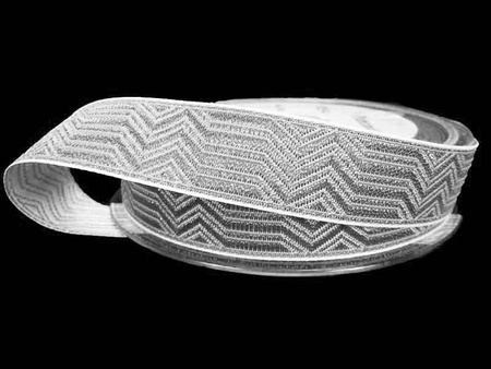 Taśma 20mm żakard ZYGZAK srebrna
