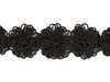 Taśma 6cm ozdobna KWIAT czarna