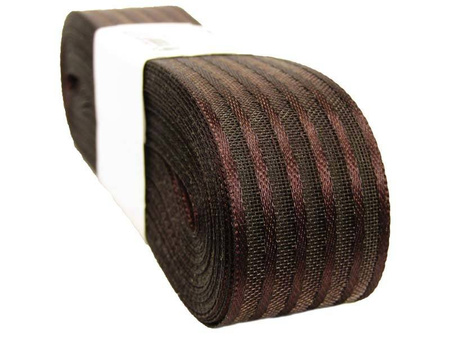 Wstążka 25mm atłas PASKI brąz