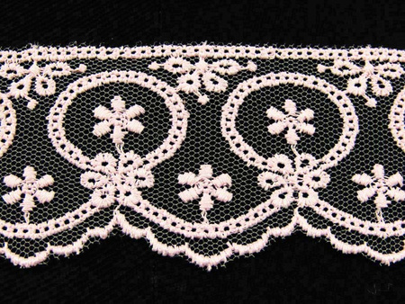 Koronka 4cm tiulowa pudrowy róż