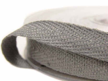Taśma 10mm bawełniana jodełka popiel