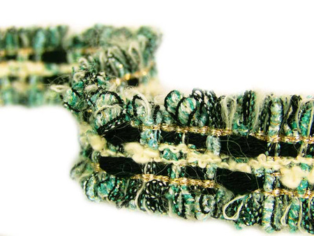 Taśma 2cm ozdobna "CHANEL" zielona