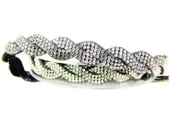 Taśma 10mm warkocz cyrkonia srebrna