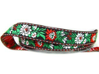 Taśma 15mm żakard KWIAT czarna