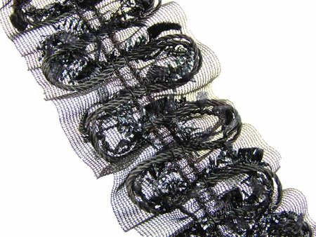Taśma 4cm tiulowa elastyczna czarna