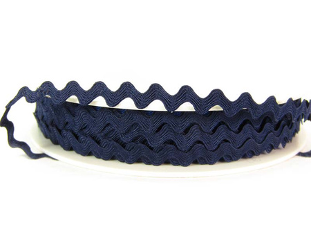 Taśma 7,7mm zygzak wiskoza granat