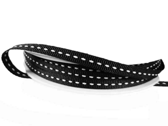 Taśma 0,6cm ryps stebnowana czarna