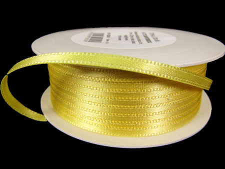 Wstążka 3mm atłas bladożółta