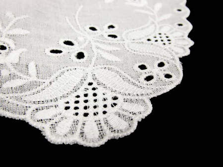 Kołnierzyk młodzieżowy haft bawełna biały