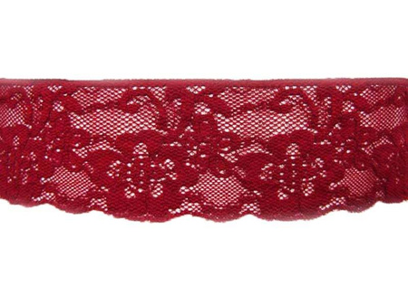 Koronka 7cm elastyczna bordo