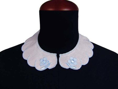 Kołnierzyk BEBE haft STOKROTKA błękit