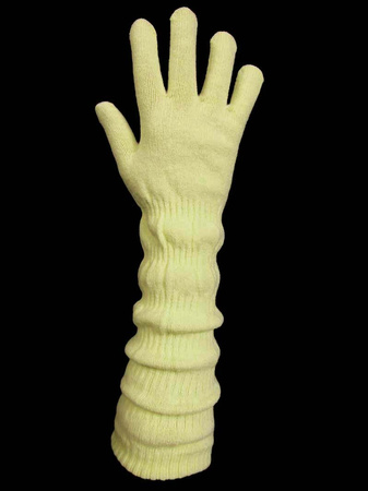Rękawiczka dluga marszczona ecru